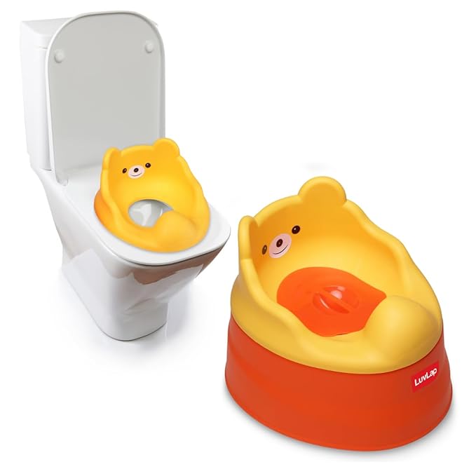 LuvLap Adaptable Baby Potty Training Seat, 2in1, for 1 to 2 Year Babies, Detachable Potty Bowl, Suitable for Boy/Girl (Orange & Yellow)